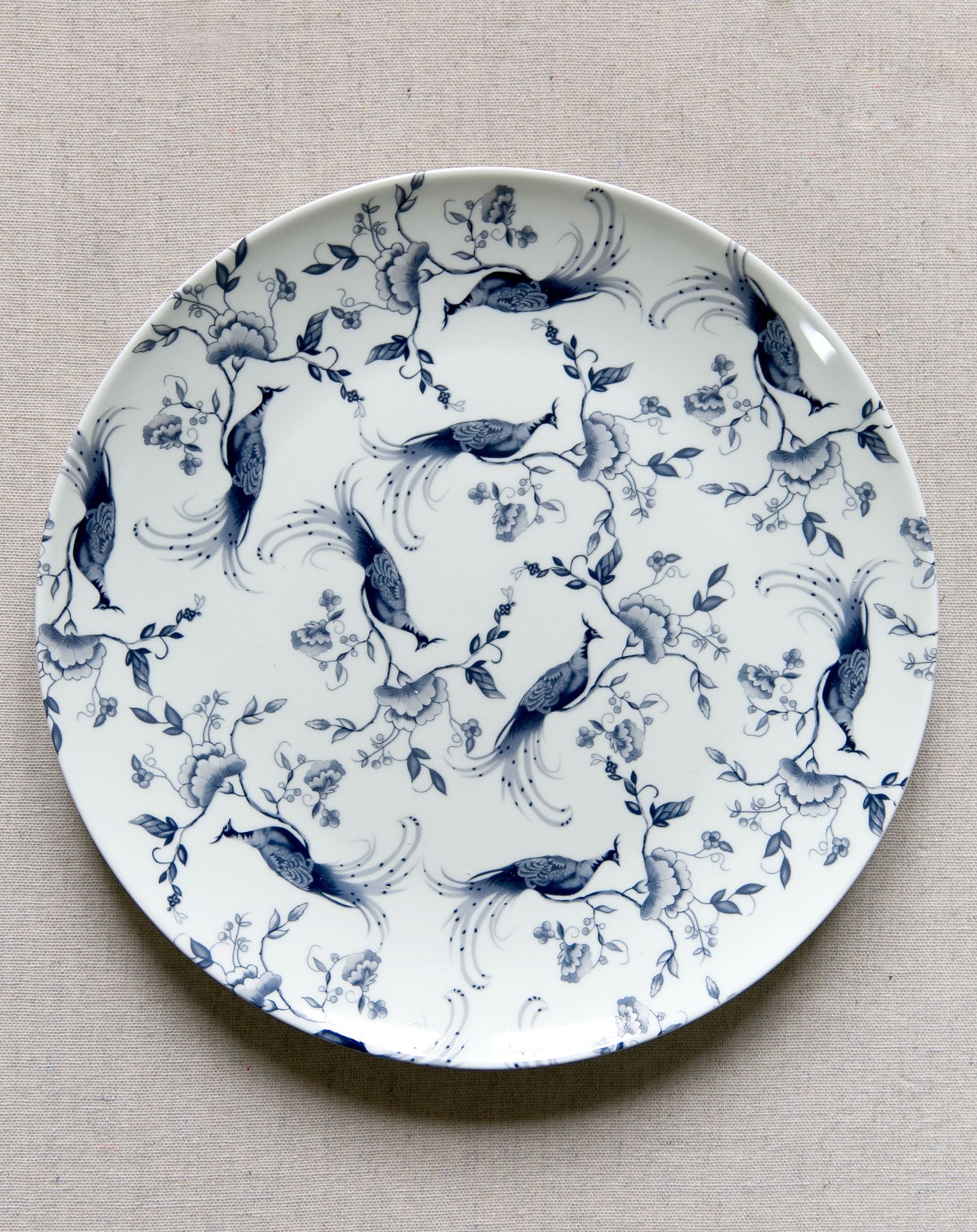 Delicate Blue and White Dinner Plate