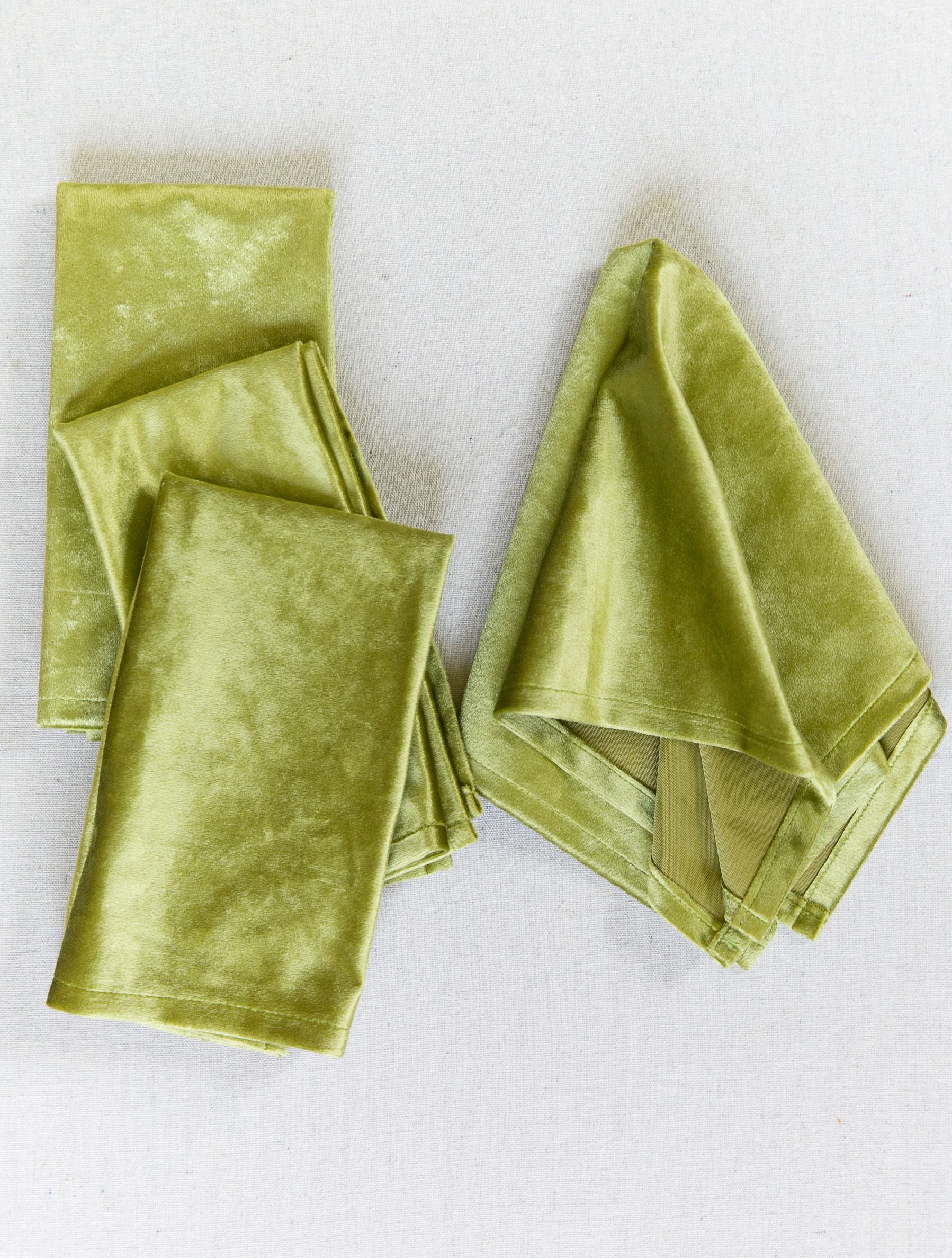 Green Velvet Napkins Set of 4