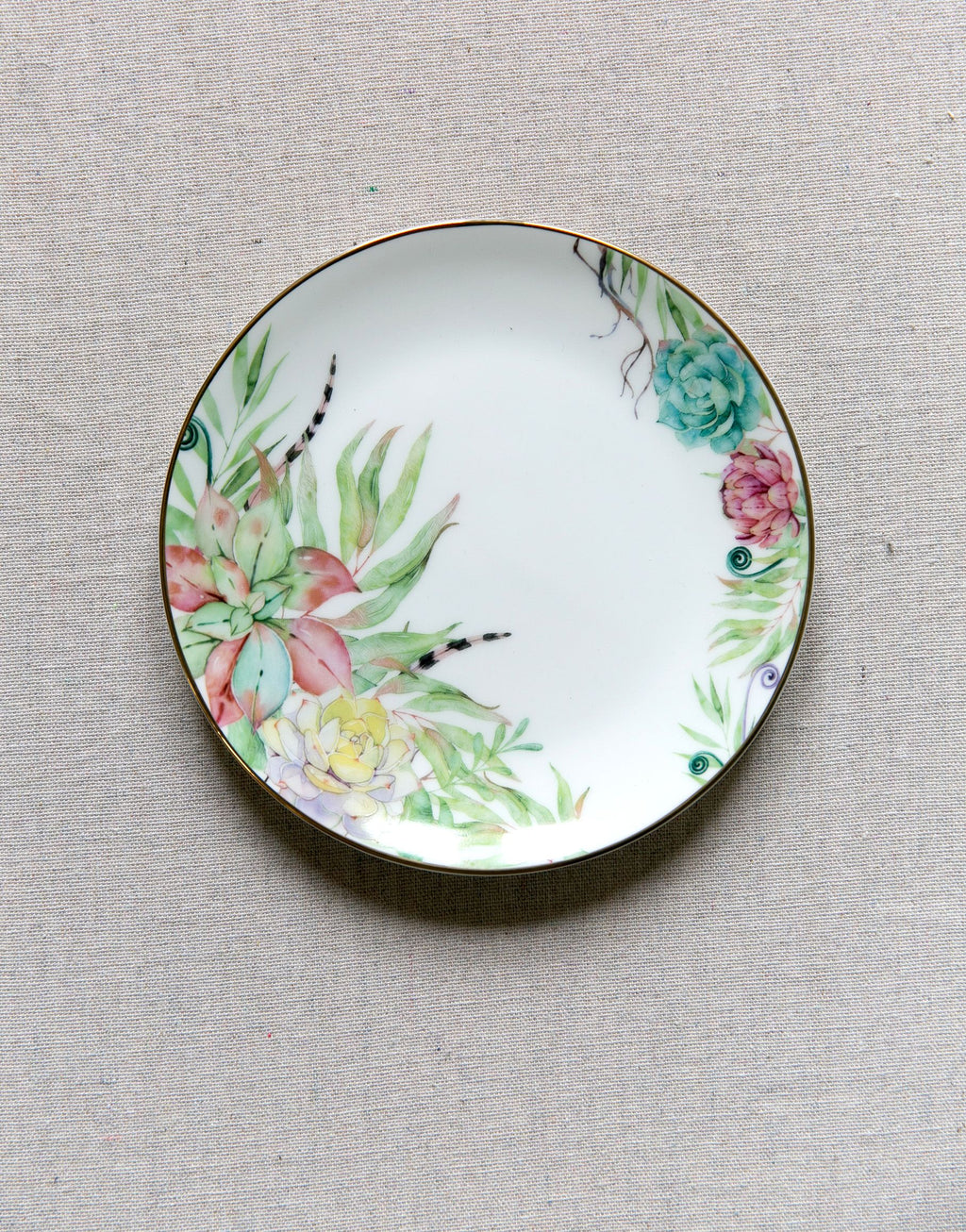 Delicate Botanical Bread Plate
