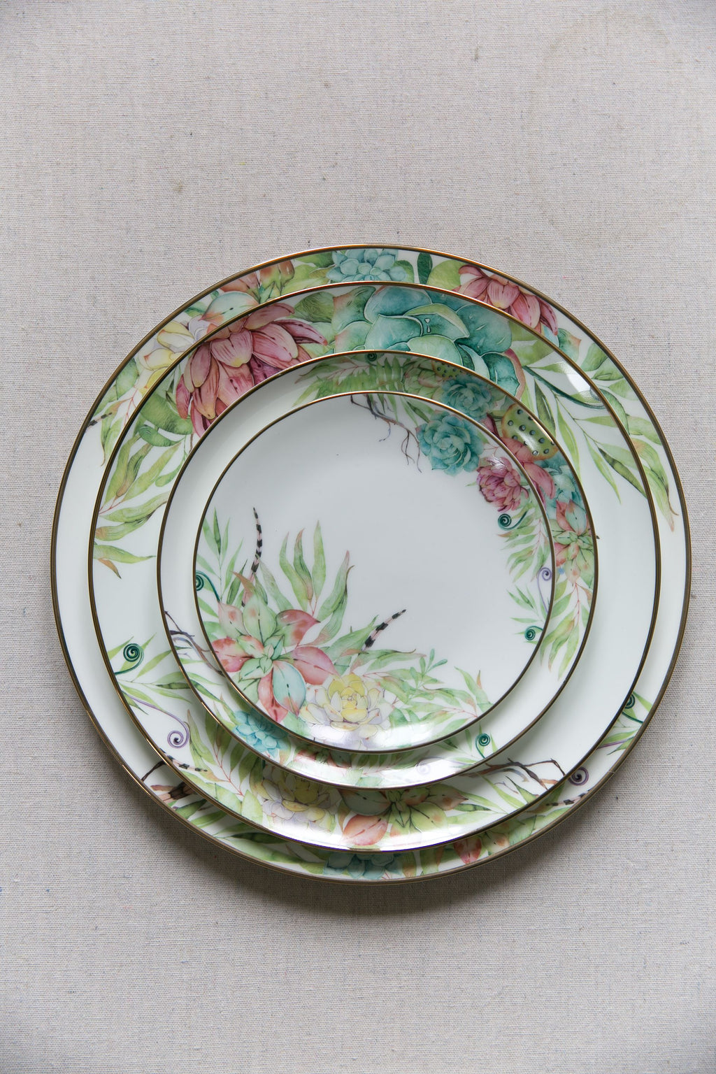 Delicate Botanical Salad and Fruit Plate